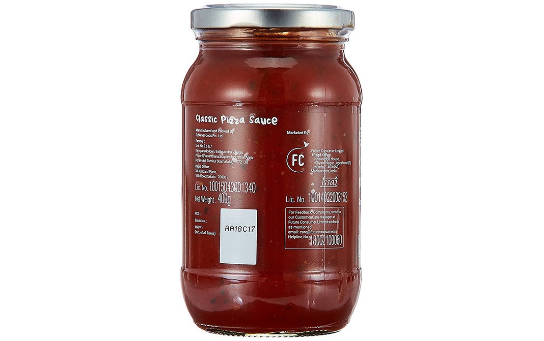 Sangi's Kitchen Classic Pizza Sauce    Glass Jar  400 grams